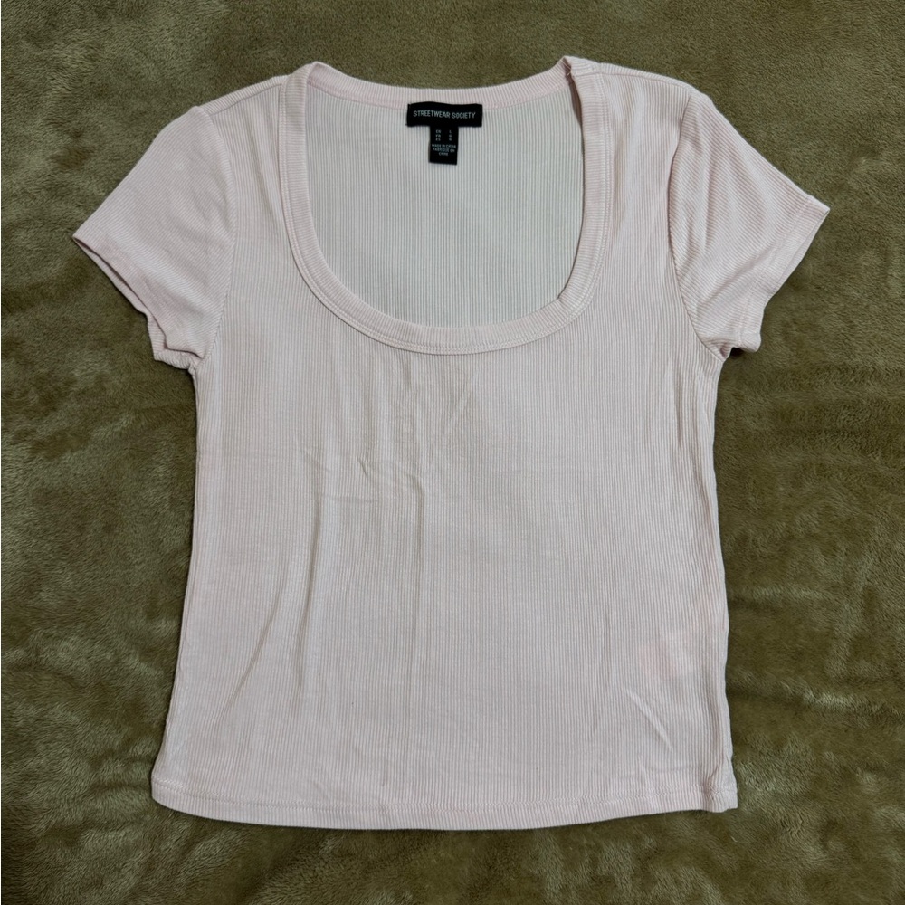 Streetwear Society Light Pink Scoop Neck Tee